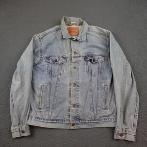 Vintage Levis Jacket Mens Large Blue Denim Trucker 70507-0389 Distressed